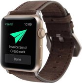 Leren retro band - donkerbruin - Geschikt voor Apple Watch