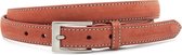 JV Belts Brique  nubuck dames riem - dames riem - 2.5 cm breed - Cognac - Echt Leer/Nubuck - Taille: 85cm - Totale lengte riem: 100cm