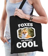 Sac en coton Animaux renard adulte + enfant noir - les renards sont un sac shopping cool / sac de sport / sac de sport - fan de renard cadeau