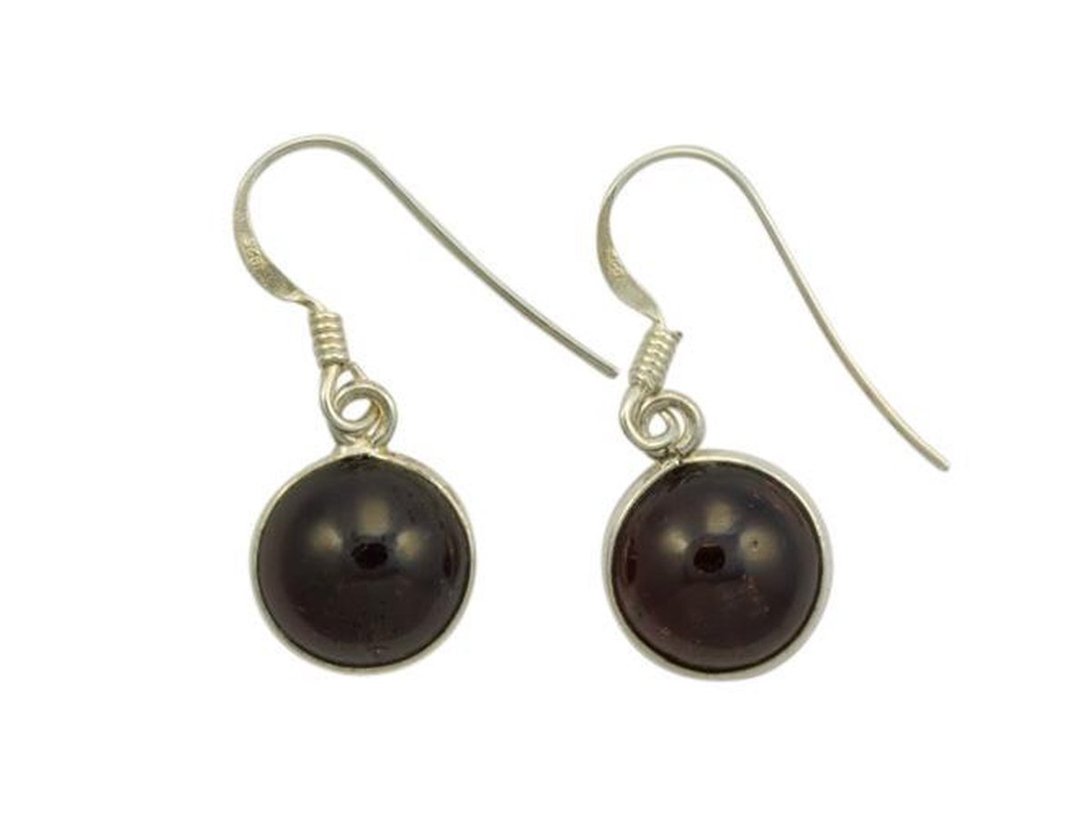 Zilveren oorbellen Granaat 925 zilver (incl. oorbelstoppers)