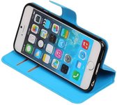 Wicked Narwal | Cross Pattern TPU bookstyle / book case/ wallet case voor iPhone 6/6s Blauw