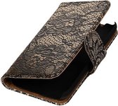 Wicked Narwal | Lace bookstyle / book case/ wallet case Hoes voor Samsung Galaxy J1 mini (2016) J105F Zwart