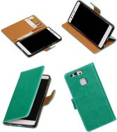 Wicked Narwal | Premium TPU PU Leder bookstyle / book case/ wallet case voor Huawei P9 Groen