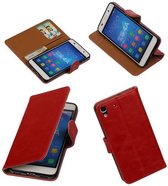 Wicked Narwal | Premium TPU PU Leder bookstyle / book case/ wallet case voor Honor 4 A / Y6 Rood