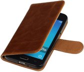 Wicked Narwal | Premium TPU PU Leder bookstyle / book case/ wallet case voor Samsung Galaxy E5 Bruin
