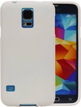 Wicked Narwal | Sand Look TPU Hoesje voor Samsung Galaxy S5 G900F Wit
