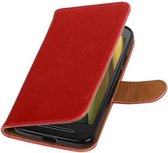 Wicked Narwal | Premium TPU PU Leder bookstyle / book case/ wallet case voor Motorola Moto E3 (3nd Gen) Rood