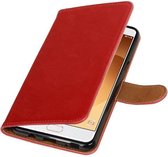 Wicked Narwal | Premium TPU PU Leder bookstyle / book case/ wallet case voor Samsung Galaxy C9 Rood