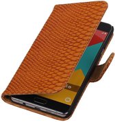 Wicked Narwal | Snake bookstyle / book case/ wallet case Hoes voor Samsung Galaxy A3 (2016) A310F Bruin