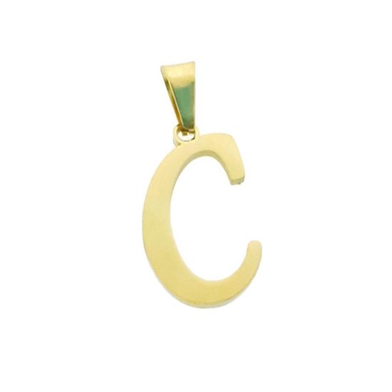 Stalen goudkleurige hanger letter c