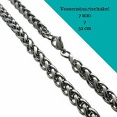 Vossenstaartketting-52cm-7mm-staal-zilverkleurig-heren