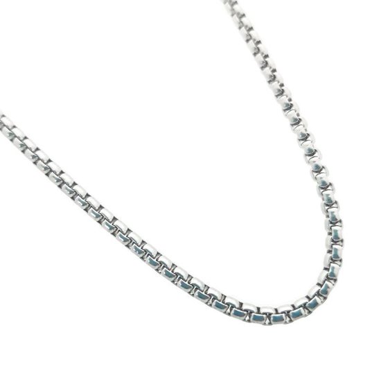 Jasseron ketting - Staal - zilverkleurig-50 cm - 2.5mm