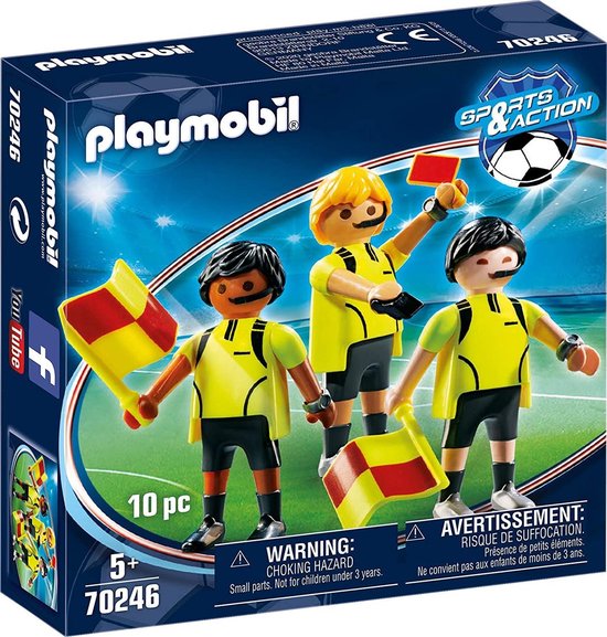 Playmobil - Grand Terrain de Football Transportable - 70244, Multicolore