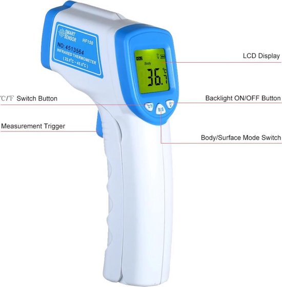 Digitale Thermometer - Thermometer koorts - Thermometer lichaam - Medical  Infrarood -... | bol.com