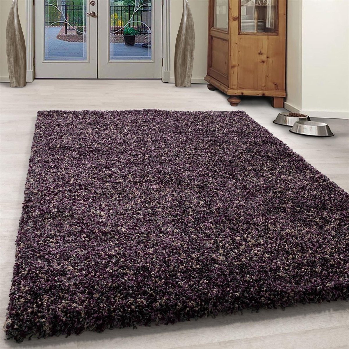 flycarpets Lorium Vloerkleed - 120x170 cm - Paars/Grijs - Hoogpolig