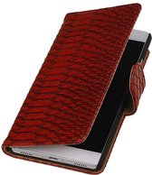 Wicked Narwal | Snake bookstyle / book case/ wallet case Hoes voor Huawei P8 Rood