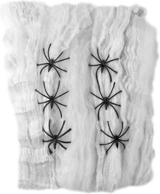 Smiffys - Spinnenweb - Met 6 spinnen
