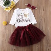 Kerst kleding baby - kerstkleding - newborn Christmas outfit - donkerrood