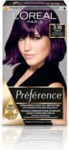 3x L'Oréal Preference Haarkleuring 3.16 Infinia - Deep Purple Intens Violet