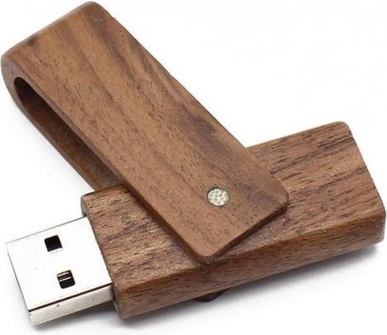 Clé USB pliante en bois de noyer 16 Go - 1 an de garantie - Une puce de classe de degré