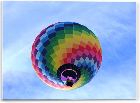 Acrylglas - Geblokte Luchtballon op Sluierwolken - 40x30cm Foto op Acrylglas (Wanddecoratie op Acrylglas)