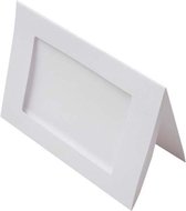 Kaarten Wit met 8x12 Rechthoekige uitsnede - Buitenmaat voor 10x12,5 print, 240g 13x17,8cm (25 stuks)