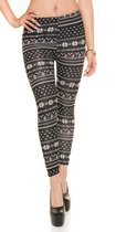 Winter Patroon Legging Dames - Noors Design - Maat M/L 'Woudrica'