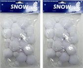 2x Sneeuwballen slingers 150 cm - Kerstslingers/sneeuwslingers - Sneeuwversiering/sneeuwdecoratie