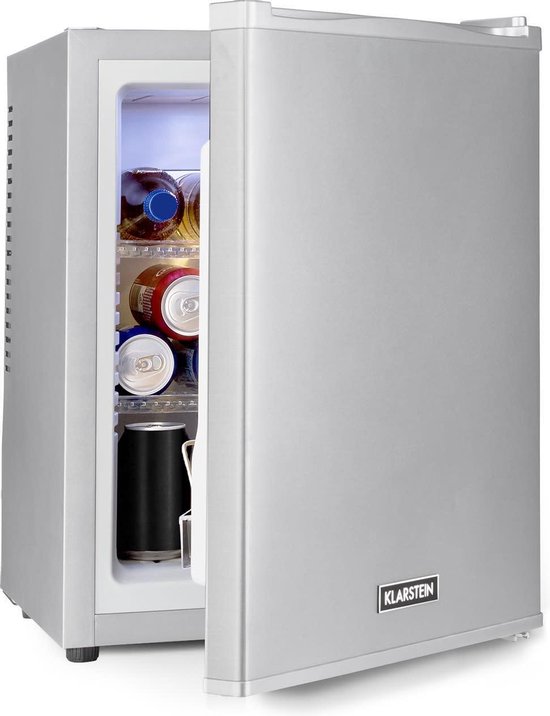 Mini koelkast: Klarstein Happy Hour 32 minibar 32 liter -  Barmodel koelkast - Drankenkoelkast - Koeltemperatuur: 5 - 15 °C - Zilver, van het merk Klarstein