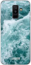 Samsung Galaxy A6 Plus (2018) Hoesje Transparant TPU Case - Whitecap Waves #ffffff