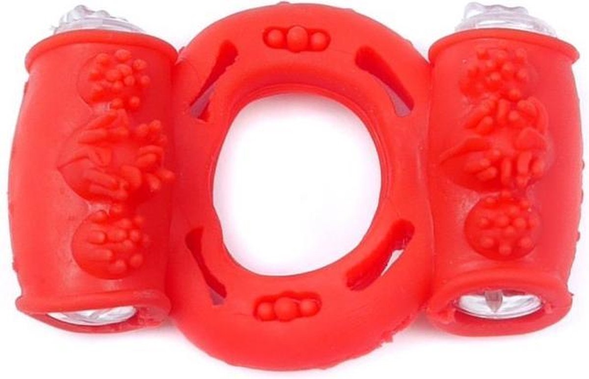 Penis Ring - CockRing - Met Vibratie - Double Red