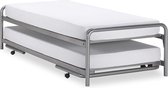Beter Bed Basic Bed met onderschuifbed Doppia - 90 x 200 cm - zilver