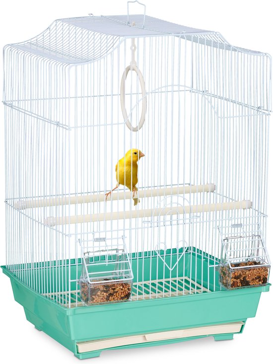 relaxdays petite cage à oiseaux - intérieur - cage à oiseaux - cage à canari  - cage à... | bol.com