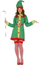 Guirma - Kerst & Oud & Nieuw Kostuum - Elfie De Elf - Vrouw - Groen - Maat 38-40 - Kerst - Verkleedkleding
