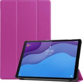 Tablet Hoes geschikt voor Lenovo Tab M10 HD tri-fold Hoes - 2e Generatie (TB-X306) - 10.1 Inch - Auto Sleep/Wake Functie - Paars
