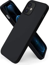 Hoesje Geschikt voor iPhone 12 Mini Hoesje - Nano siliconen Backcover - Soft TPU case met microvezel - Zwart