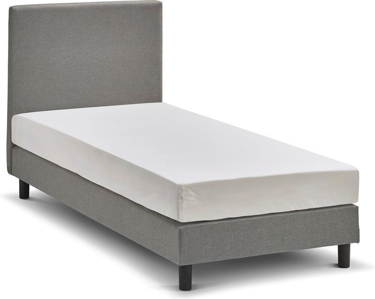 Beter Bed Basic box Ambra vlak met Easy Pocket matras 90 x 200 cm lichtgrijs