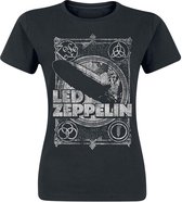 Tshirt Femme Led Zeppelin -L- Vintage Print LZ1 Noir