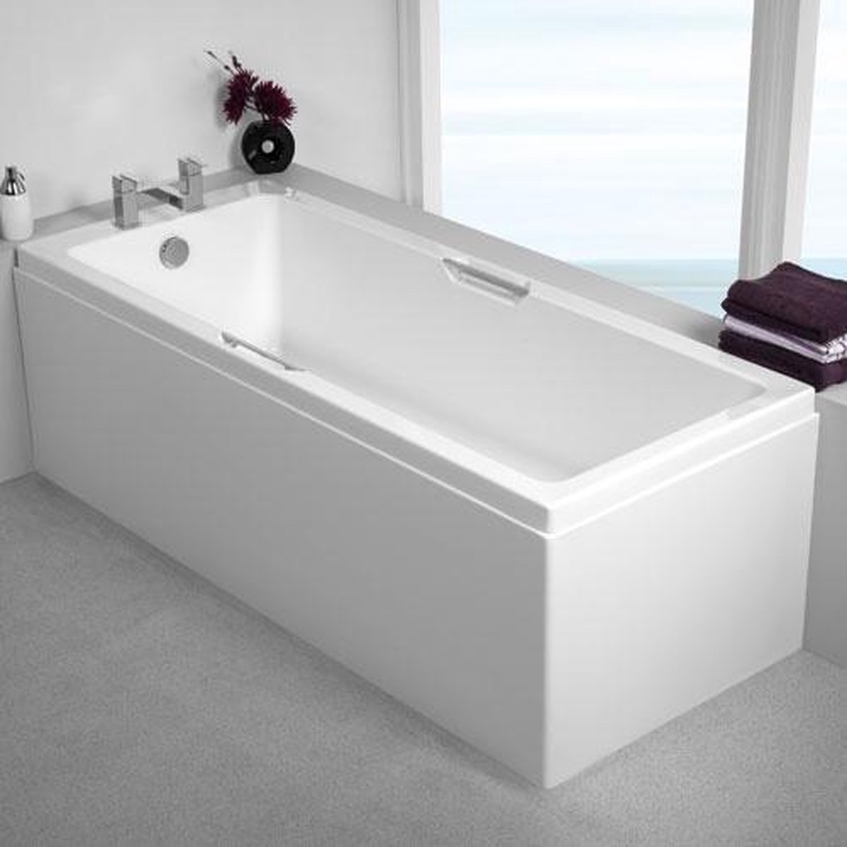 Middelen Perth Begunstigde Ligbad badkuip inbouw enkelzijdig dubbele handgrepen wit 170x80cm - Quantum  Eastbrook | bol.com