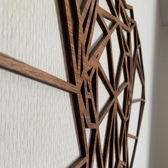 Geometric Animaux Bufallo - Bois de Chêne - M (45x36 cm) - Cadeau - Enfants - Cadeau - Décoration d'intérieur - Salon - Chambre - Décoration murale géométrique