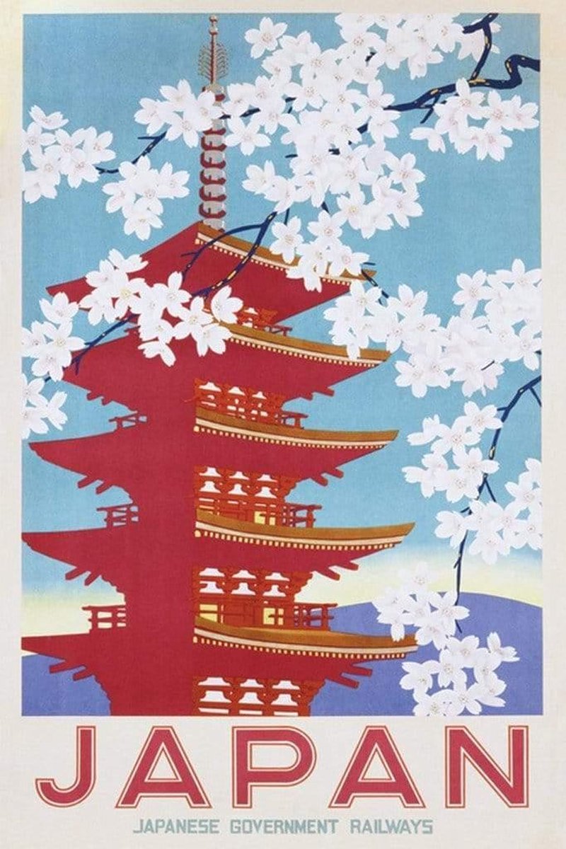 Pyramid Japan Railways Blossom Poster 61x91.5cm Multi color