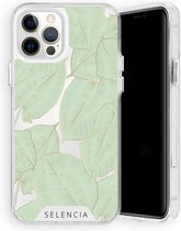 Selencia Zarya Fashion Extra Beschermende Backcover iPhone 12, iPhone 12 Pro - Gold Green Botanic