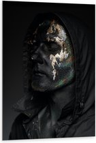 Dibond - Man van Glitter - 80x120cm Foto op Aluminium (Met Ophangsysteem)