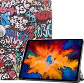 Tablet Hoes geschikt voor Lenovo Tab P11 Pro 11.5 inch - Tri-Fold Book Case - Cover met Auto/Wake Functie - Graffiti