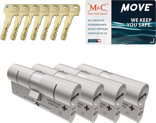 M&C Move - Cilinderslot - SKG*** - 4 STUKS GELIJKSLUITEND - 32x32 mm  deurslot -... | bol.com