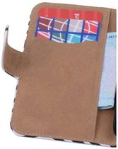 Zebra Bookstyle Wallet Case Hoesjes Geschikt voor Sony Xperia E4 Wit
