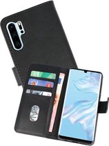 Huawei P30 Pro Hoesje Kaarthouder Book Case Telefoonhoesje Zwart