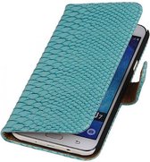 Mobieletelefoonhoesje.nl - Slang Bookstyle Hoesje voor Samsung Galaxy J7 Turquoise