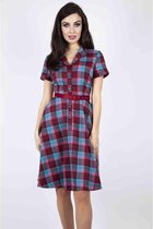Voodoo Vixen Flare jurk -M- Piper Plaid Multicolours