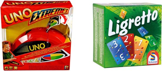 Afbeelding van het spel Spellenbundel - Kaartspel - 2 stuks - UNO Extreme met Kaartenhouder & Ligretto